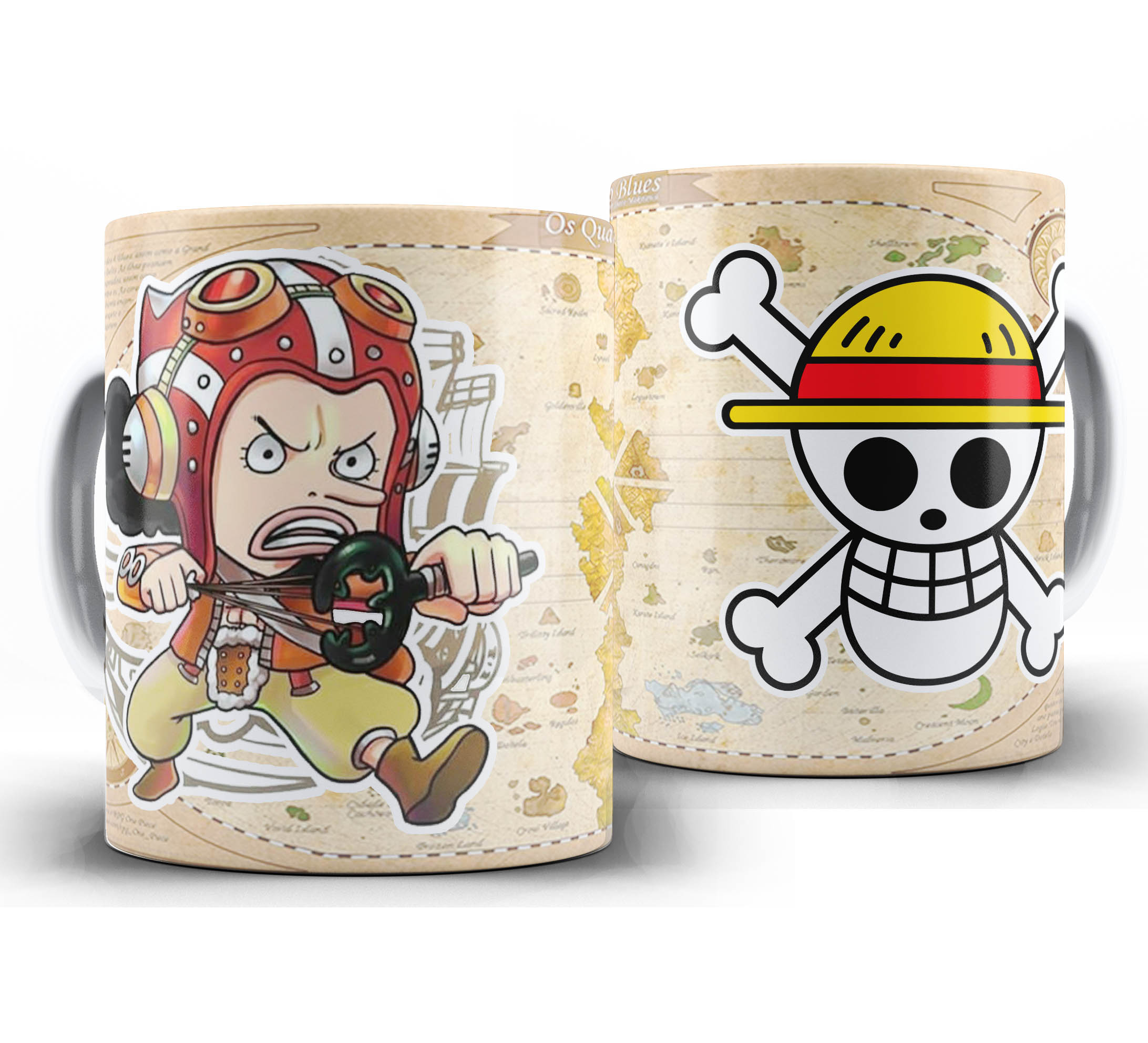 Caneca Anime - One Piece Chibi - Chapeu de Palha - Ussop